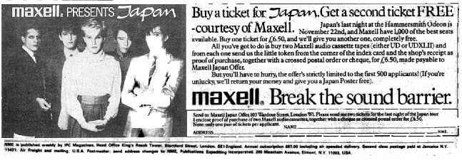 Maxell tour advert