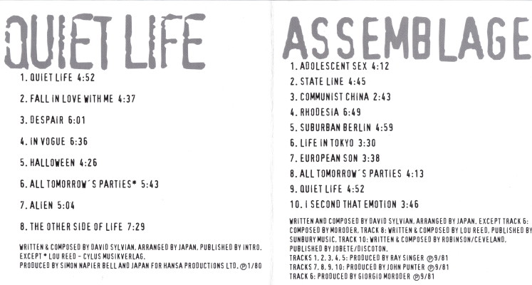 inside CD cover